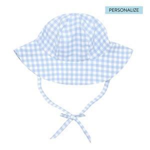 minnow swim baby oasis blue gingham sun hat